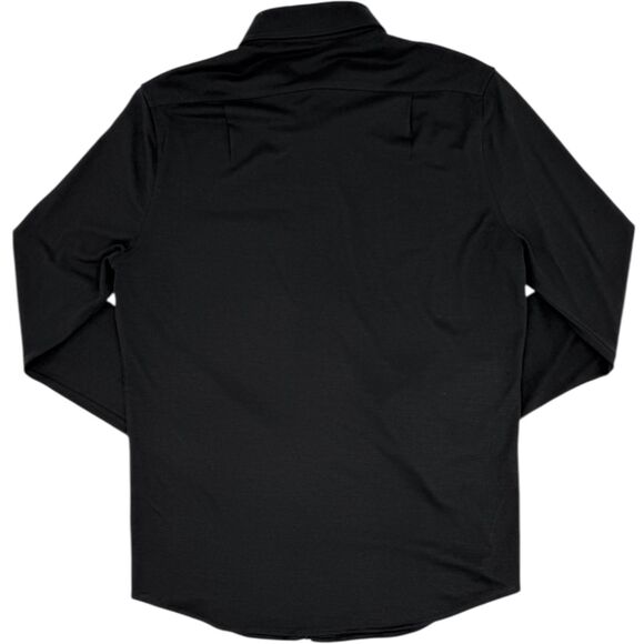 Unbound Merino Men's Long Sleeve Button Down Shirt Black Small *Flaws - Picture 3 of 15